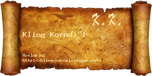 Kling Kornél névjegykártya