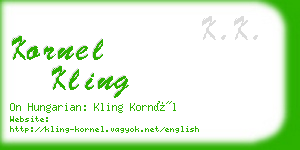 kornel kling business card